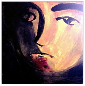 Looking Into a Wine Glass 30" h x 30" w